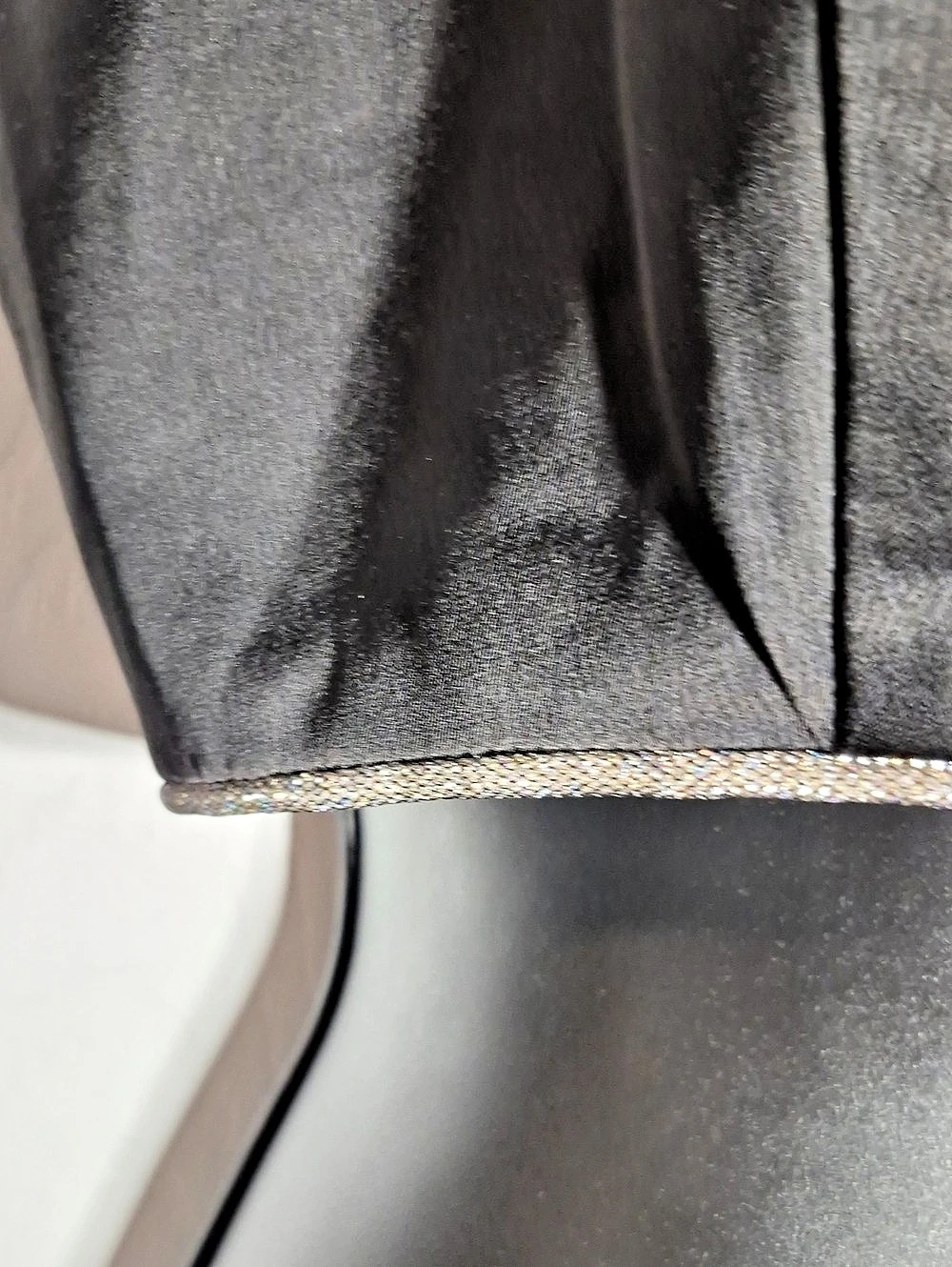 Satin Rachel Zoe Pewter Rhinestone Trim Crop Top in Black Size 6/medium  NWT - Picture 11 of 14